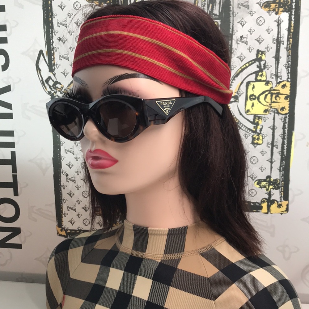New Authentic Prada PR 20ZS Dark Brown Oval Ladies Sunglasses – 2AU06B 53